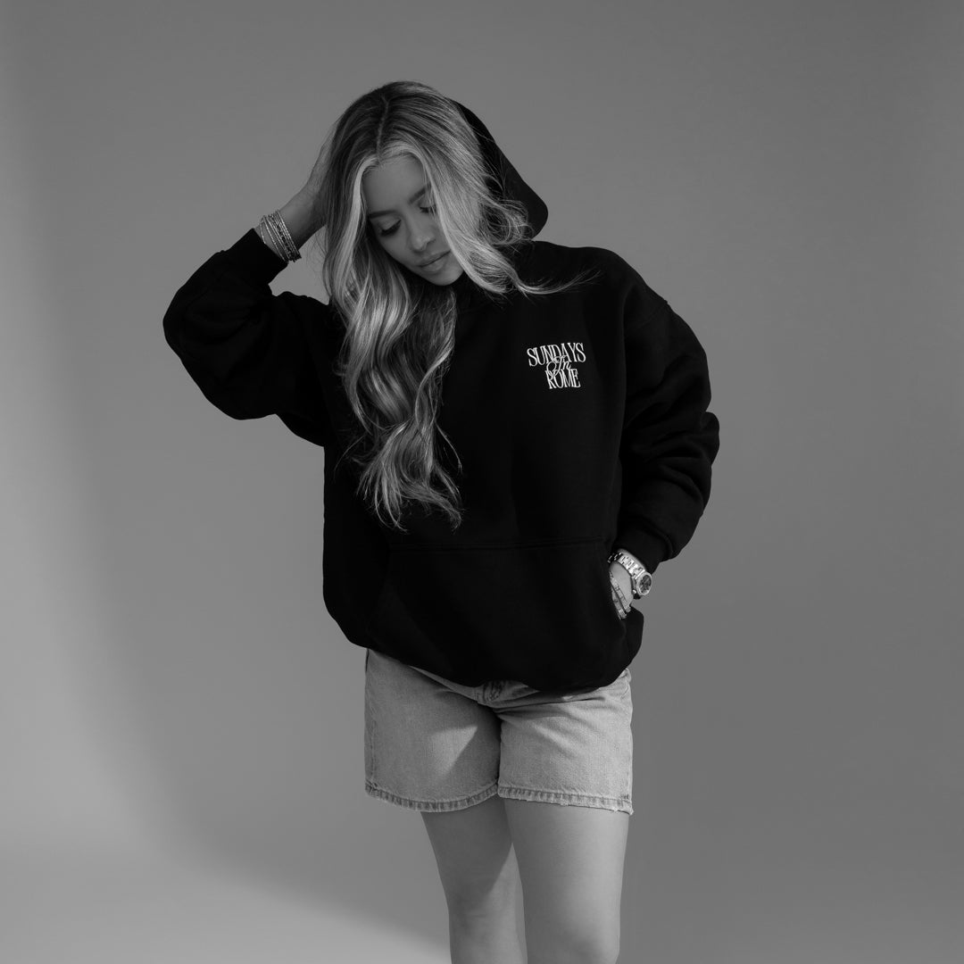 Sunday in Rome Black Classic Hoodie