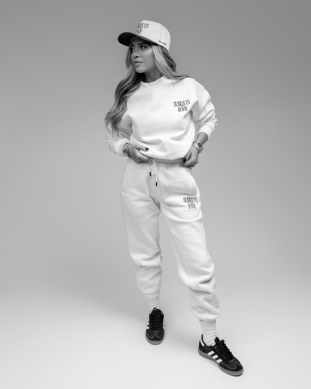 Sundays in Rome White Classic Sweatpants