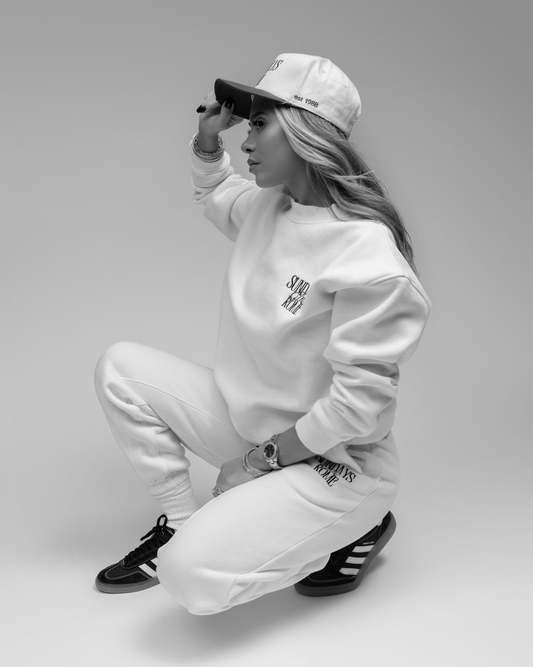 Sundays in Rome White Crewneck Sweatshirt