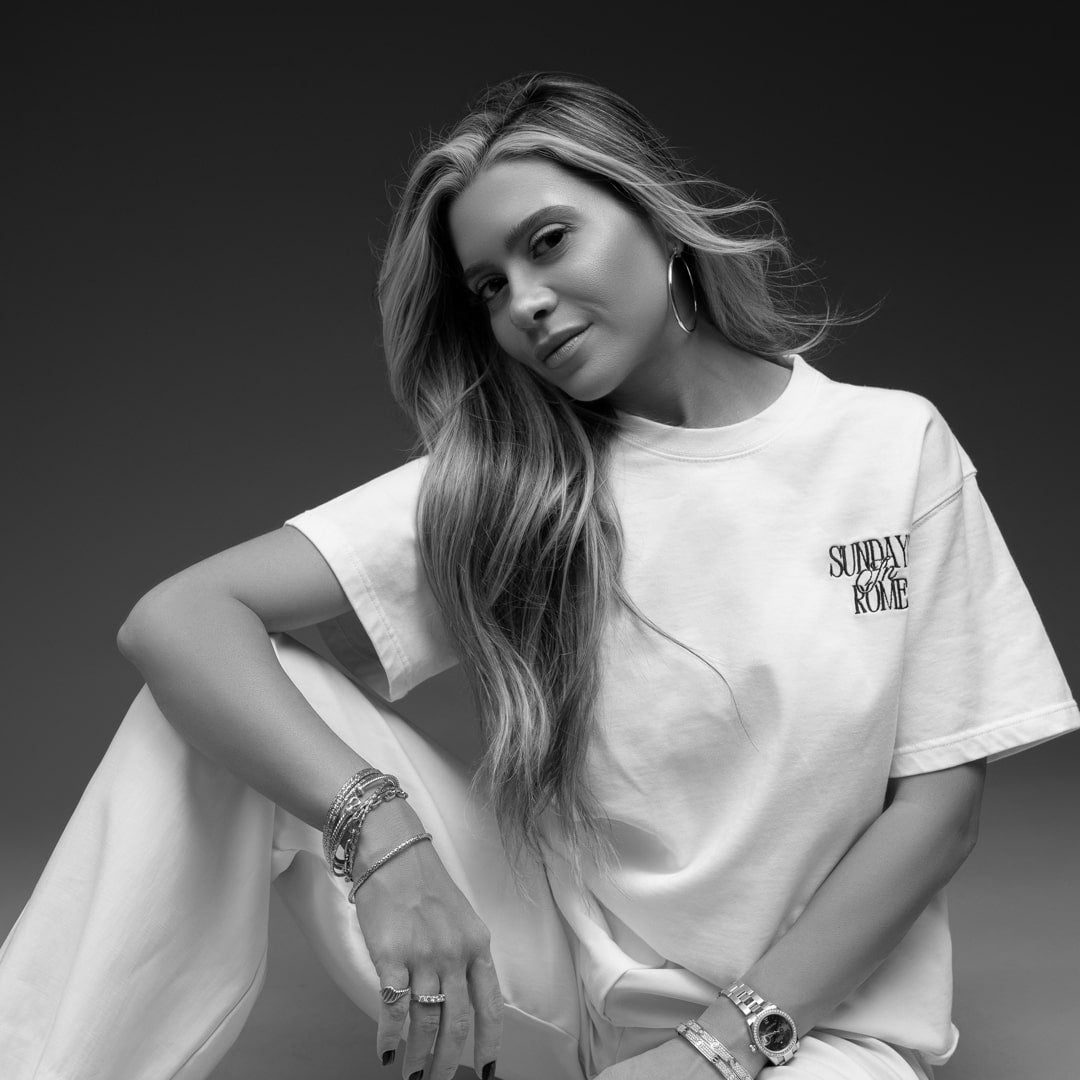 Sunday in Rome White Classic Crew Tee - Embroidered