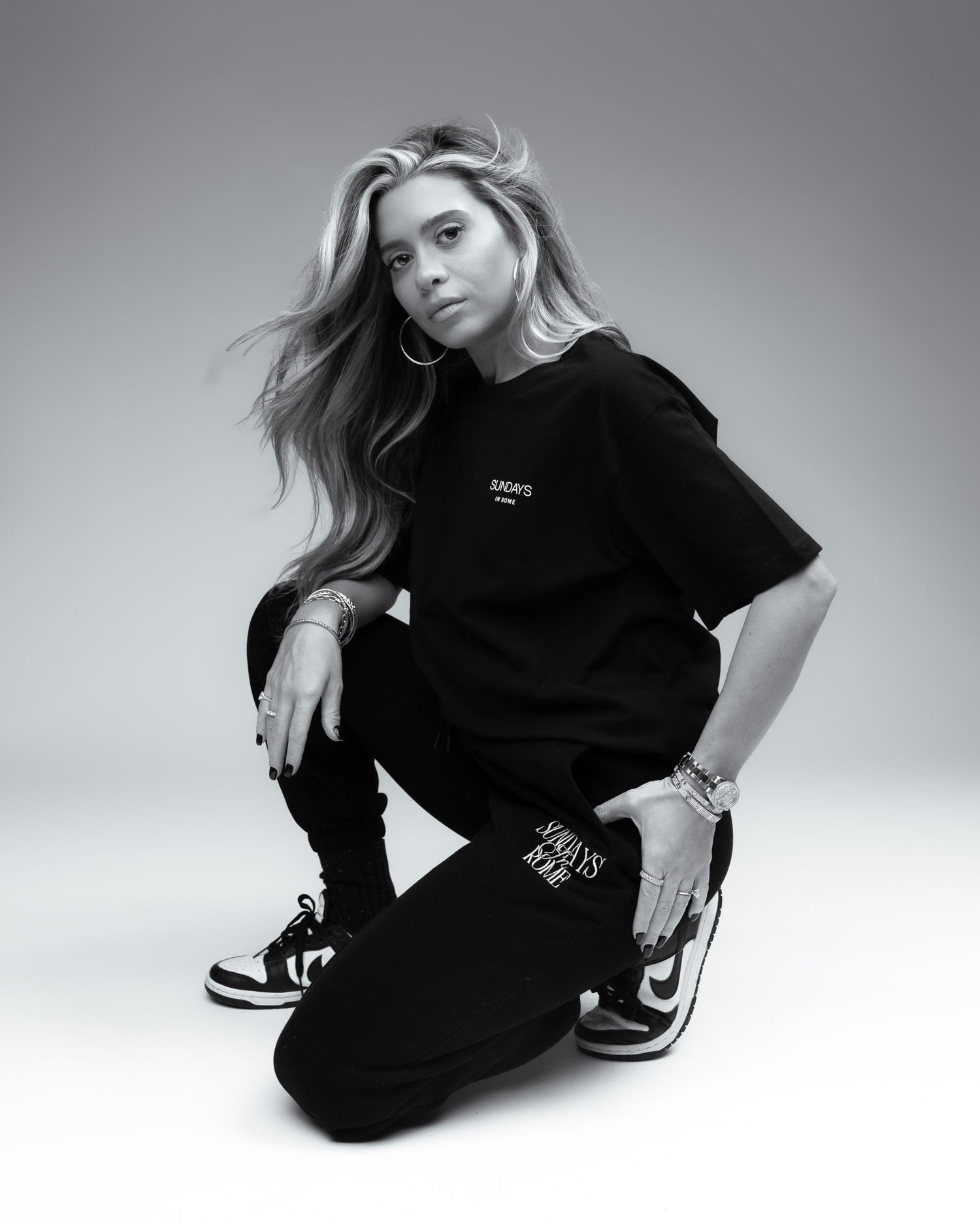 Sunday in Rome Black Classic Crew Tee