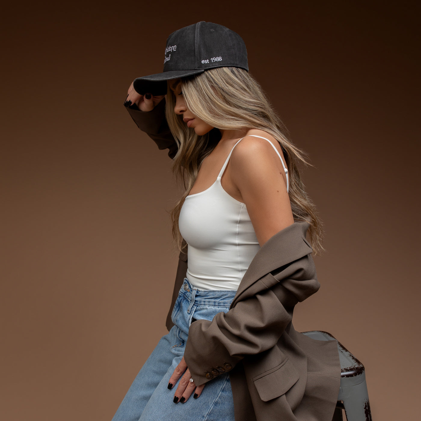 Tuff and Marble Hat - Black Washed