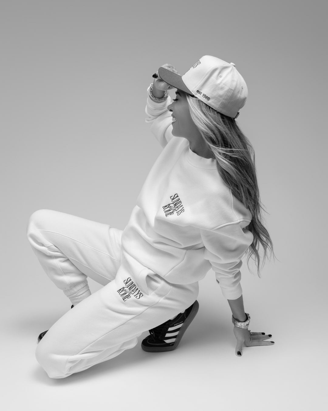 Sundays in Rome White Crewneck Sweatshirt